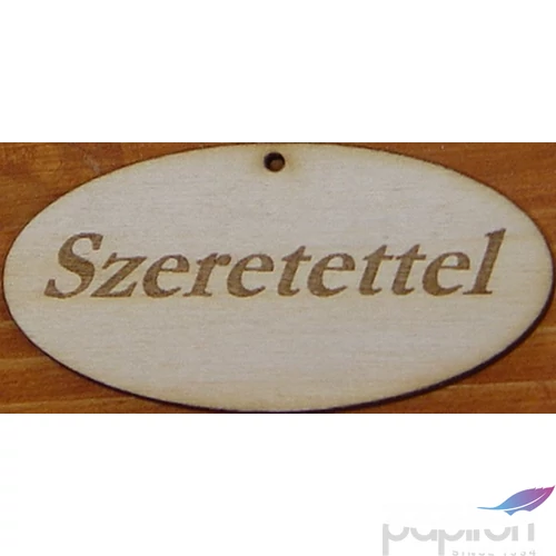 Fatábla felirat, Fa figura Szeretettel 4x8cm 5db/cs