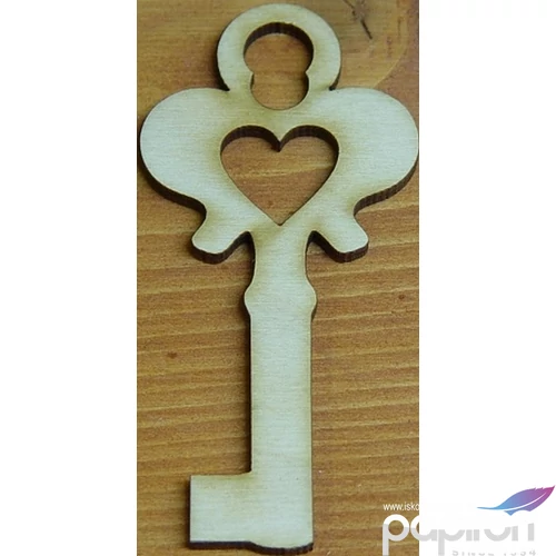Fatábla felirat, Fa figura szíves kulcs 4, 5x10cm 5db/cs