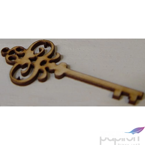 Fatábla felirat, Fa figura vintage kulcs 3, 5x8cm 5db/cs