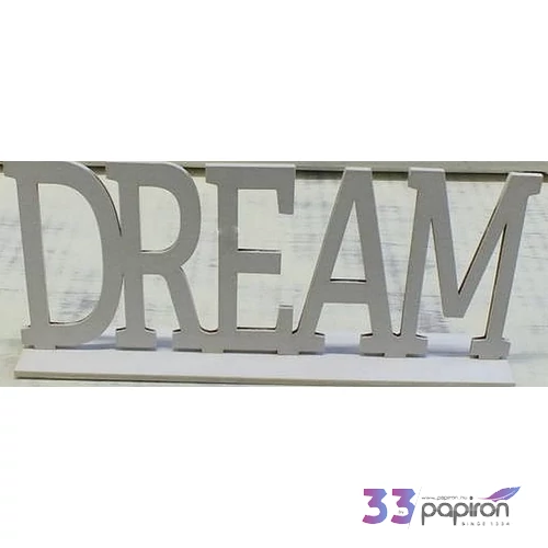 Fatábla felirat fehér Dream talppal 25x10.5cm