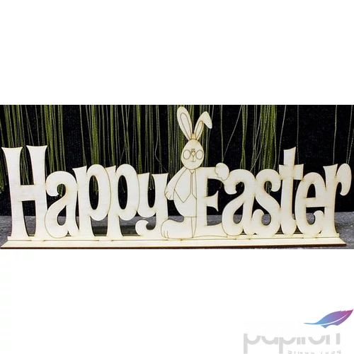 Fatábla felirat Happy Easter nyuszival 15x40cm 