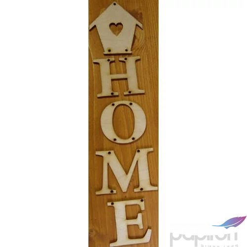 Fatábla felirat HOME házikóval 8x34cm 