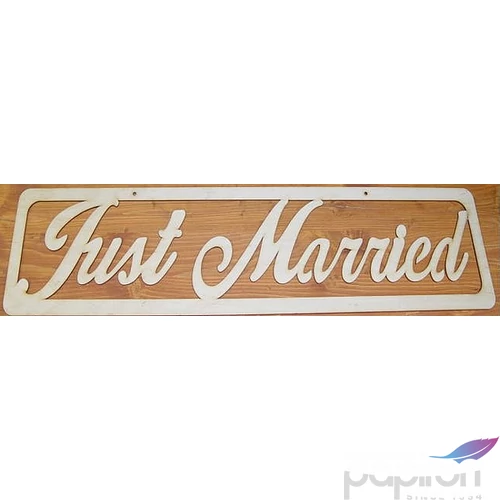 Fatábla felirat Just Married keretben 70cm 