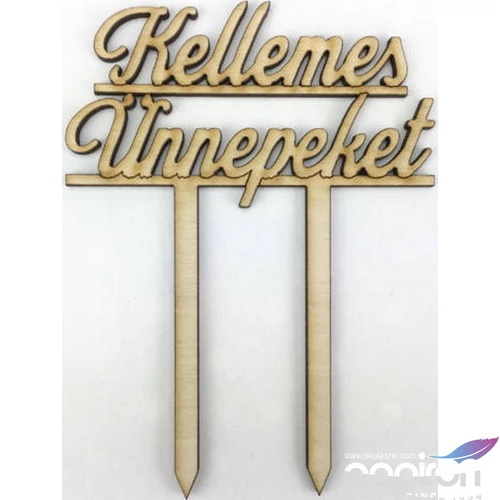 Fatábla felirat Kellemes Ünnepeket 100x135x3mm 1db