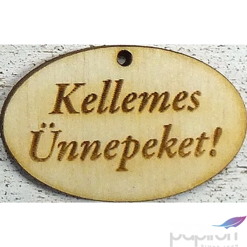 Fatábla felirat Kellemes ünnepeket! ovál 2, 5x4cm 10db/cs