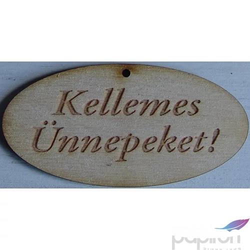 Fatábla felirat Kellemes Ünnepeket ovális 4x8cm 5db/cs