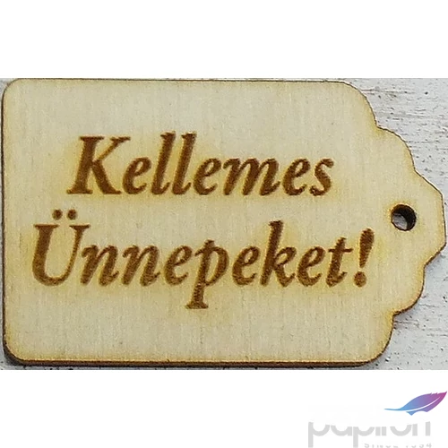 Fatábla felirat Kellemes Ünnepeket scrapbook 3x4,5cm 10db/cs