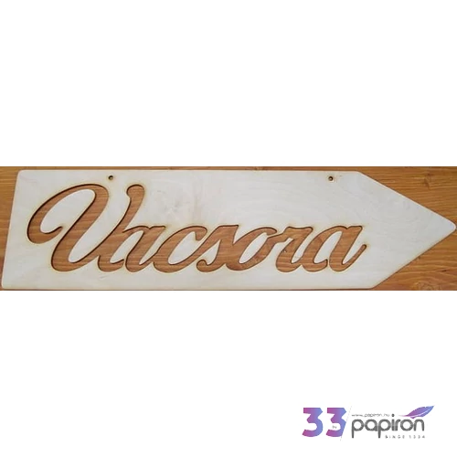 Fatábla felirat Vacsora nyíl - jobbra mutató 50cm