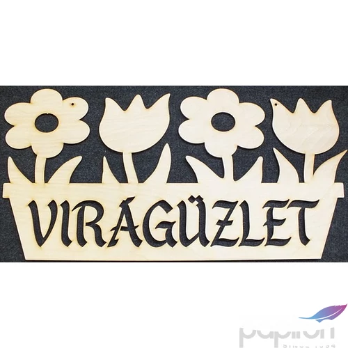 Fatábla felirat Virágüzlet virágokkal 50cm 