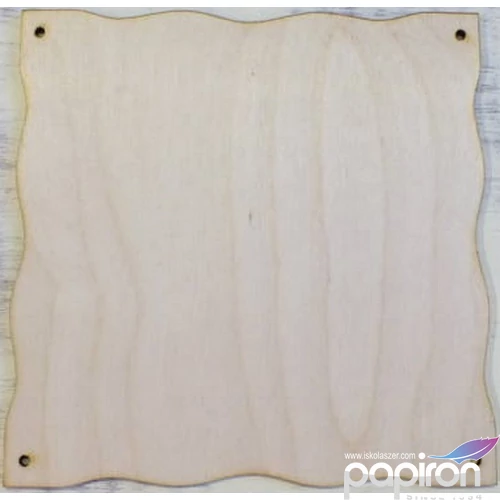 Fatábla lap natúr 16x16cm hullámos szélű 