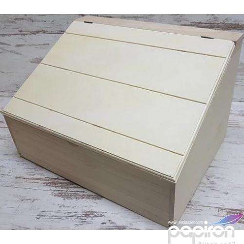 Fa tároló csapott fedéllel 40x30x13/25cm 