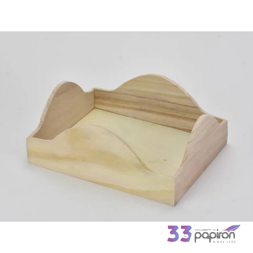 Fa tároló hullámos Fa natúr , 20x25x9, 5cm GRAVÍROZHATÓ!