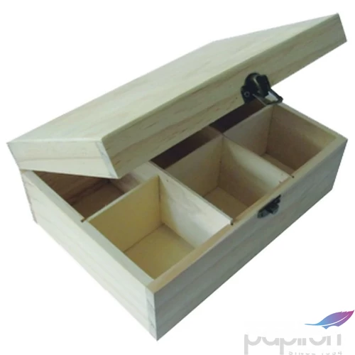 Fa teásdoboz fa 6 rekeszes 23 x 16 x 9 cm 