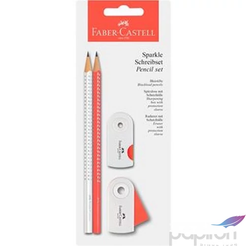 Faber-Castell grafitceruza B Grip Sparkle 2db B grafit+radír+hegyező narancs fehér 218486