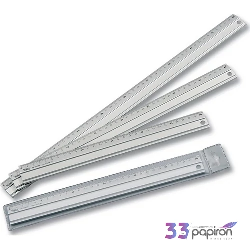 Faber-Castell vonalzó 30cm-es aluminiu ezüst színű, 1oldalas mérce fém fémvonalzó F23030