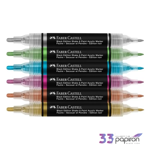 Faber-Castell akril filctoll kétvégű BLACK EDITION Shake