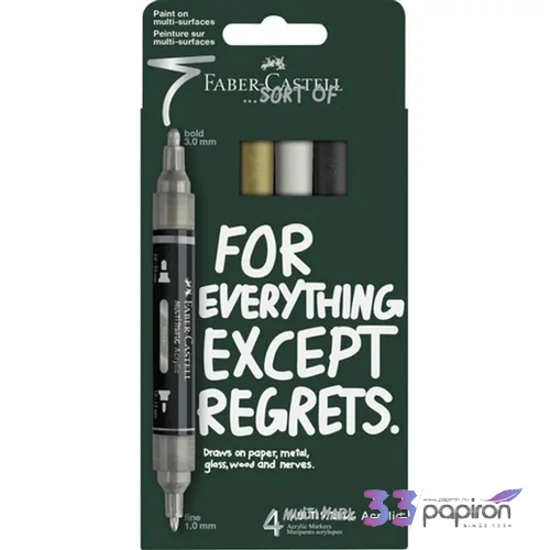 Faber-Castell akril filctoll Kétvégű készlet 4db-os MULTIMARK klasszikus színek 186010