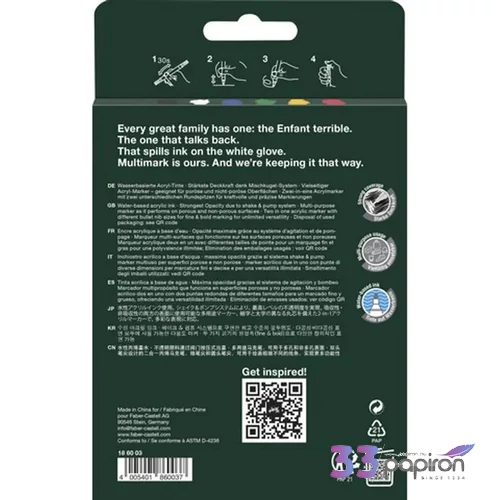Faber-Castell akril filctoll Kétvégű készlet 6db-os MULTIMARK alapszínek 186003