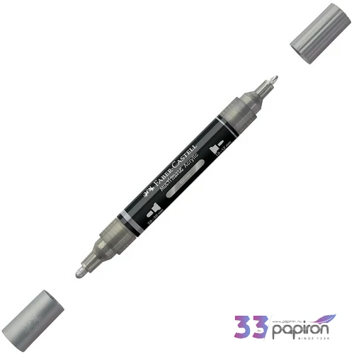 Faber-Castell akril filctoll Kétvégű MULTIMARK 251 ezüst 185951
