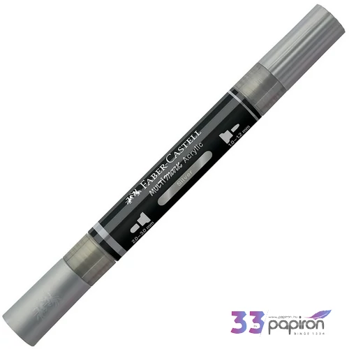 Faber-Castell akril filctoll Kétvégű MULTIMARK 251 ezüst 185951
