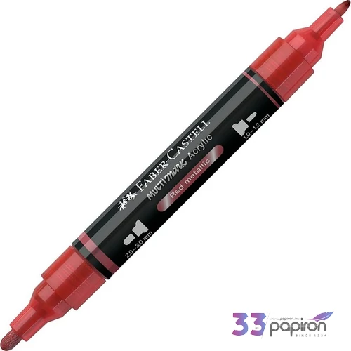 Faber-Castell akril filctoll Kétvégű MULTIMARK 296 metál piros 185996