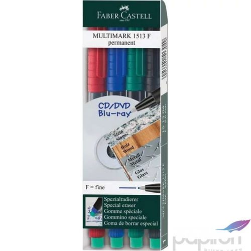 Faber-Castell alkoholos filc 1513 F fóliaíró filc, 0,6mm 4db . 151304