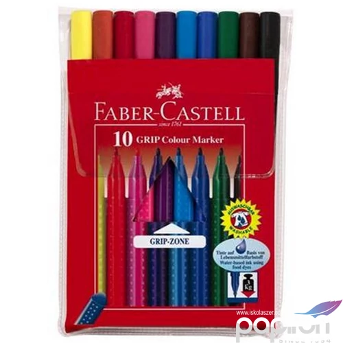 Faber-Castell filckészlet 10db Grip háromszögletű rostiron 155310 155310