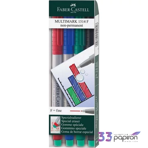 Faber-Castell filckészlet 1514 F fóliaíró filc 4db . 0,6mm rostiron 151404