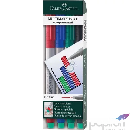Faber-Castell filckészlet 1514 F fóliaíró filc 4db . 0,6mm rostiron 151404