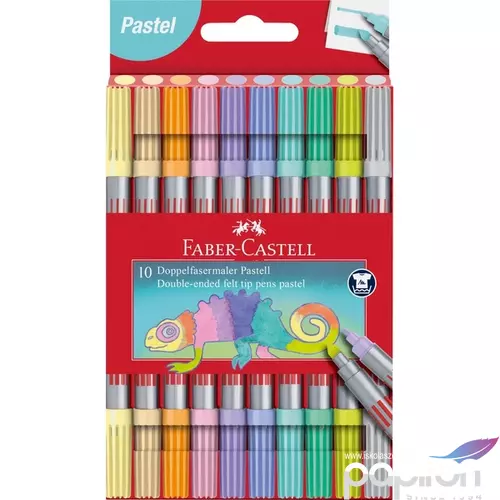 Faber-Castell filctollkészlet 10db-os, kétvégű pasztell színek 