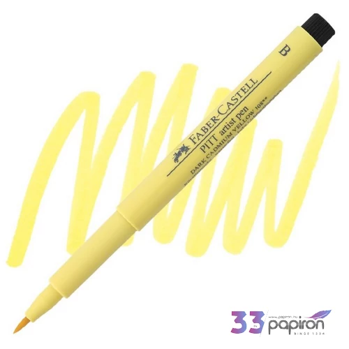 Faber-Castell Filctoll B-s ecsetheggyel PITT Brush 108 sötét kadmiumsárga 167408