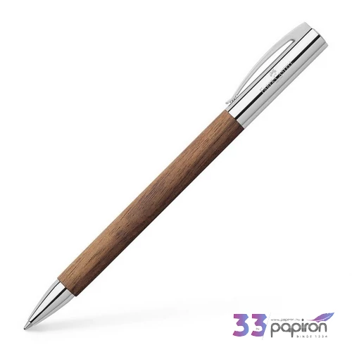 Faber-Castell golyóstoll Ambition diófa test csavar mechanikával B (fekete tollbetétt