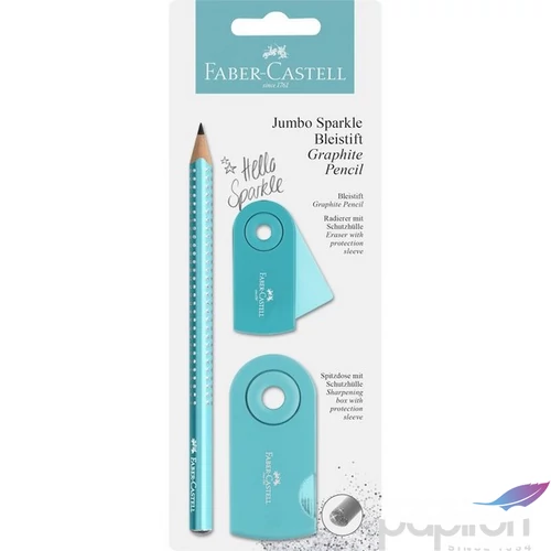 Faber-Castell grafitceruza szett, 2db Sparkle Jumbo gyöngyházfényű türkiz BL. 111676