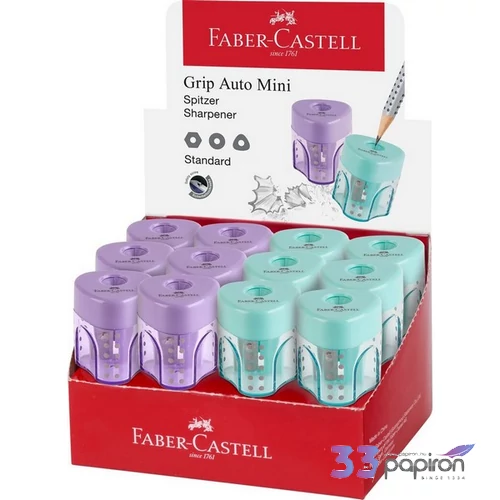 Faber-Castell hegyező 1lyukú Grip mini tartályos trendi színek prémium minőségű termék 183405