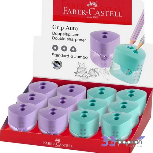 Faber-Castell hegyező 2lyukú Grip színes.trendi színek 183103 prémium minőségű termék 183103