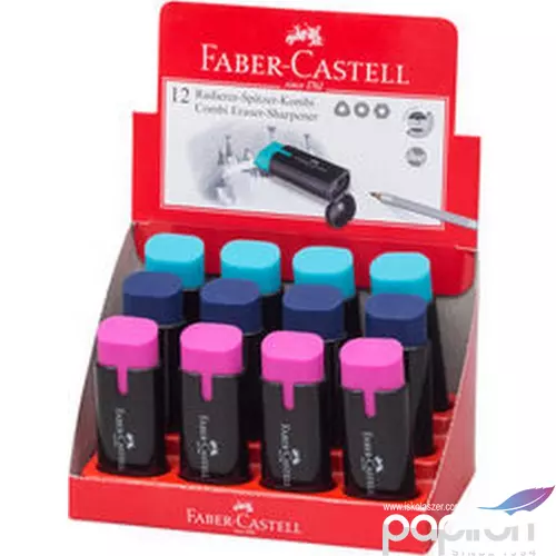 Faber-Castell hegyező hegyező+radír kombi, trendi színekben . prémium minőségű termék 183706