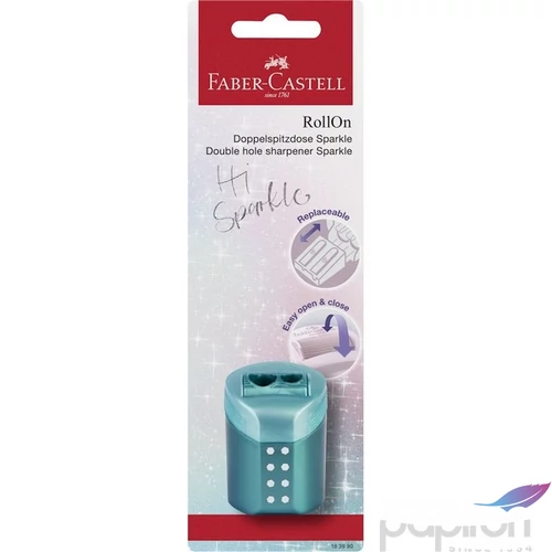 Faber-Castell hegyező Rollon Sparkle Dupla Tartályos Klf. BL. 2023 (lila,rózsaszín,óceánkék)
