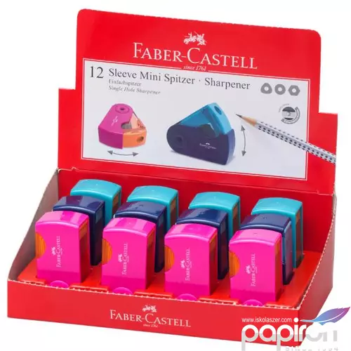 Faber-Castell hegyező 1lyukú Sleeve tartályos trendi színekben prémium minőségű termék 182714