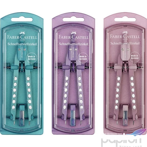 Faber-Castell körző Gyorsállítóval Factory Sparkle 2023 metál rózsaszín,lila,óceánkék
