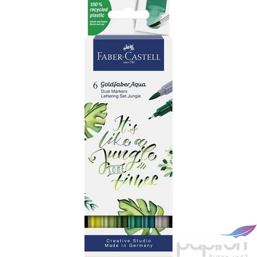 Faber-Castell művész filctoll Ag-Kétvégű Aquarell 6Db-Os GOLDFABER AQUA "DZSUNGEL