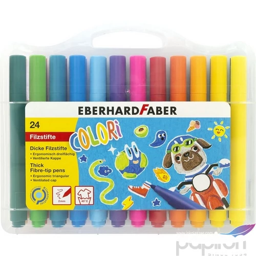 Eberhard Faber filctoll készlet, 24db-os Jumbo Colori műanyag dobozban