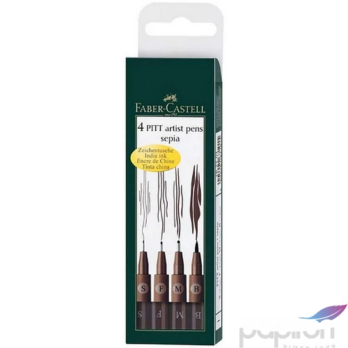 Faber-Castell művész filctoll "Pitt 4db -S;F;M;B- v.barna." AG-Pitt 167101