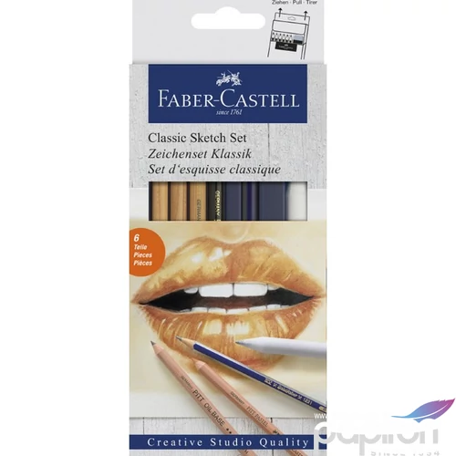 Faber-Castell művész szett AG-Vázlat szett 6db klasszikus/ grafit,olajpasztel,pasztel ceruza. 11400