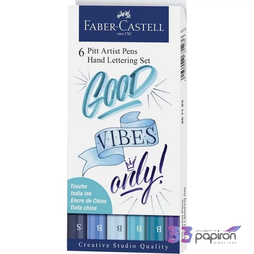 Faber-Castell művészfilc szett 6db kék árnyalatai Kalligrafikus 267123