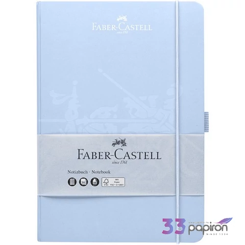 Faber-Castell Napló A/5 100gr. 194 oldal kockás égkék színű kemény borítással, gumírozott tolltartóval 1024