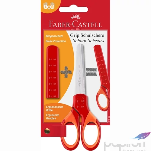 Faber-Castell Olló piros iskolai olló Grip blister 181550