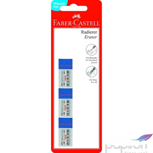 Faber-Castell radír fehér-kék színű tintaradír, 3db-os