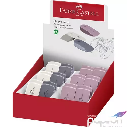 Faber-Castell radír Sleeve mini harmónia színek vegyes műanyag tartóban 182434
