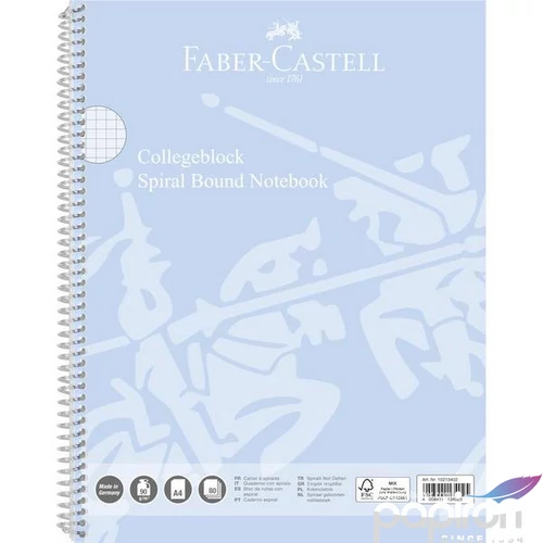Faber-Castell spirálfüzet A4 kockás 80 lapos 90grammos perforált lefűzhető 1021340