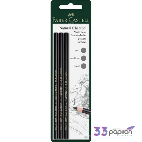 Faber-Castell Szénceruza készlet 3db-os hengeres test PITT olajmentes 199 fekete 117498